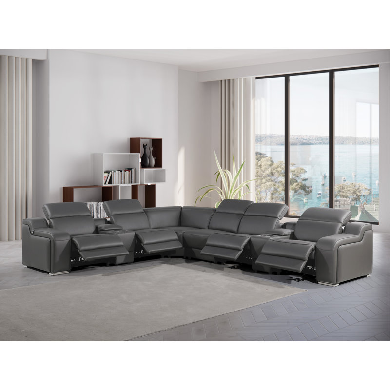 Top grain italian leather sectional discount